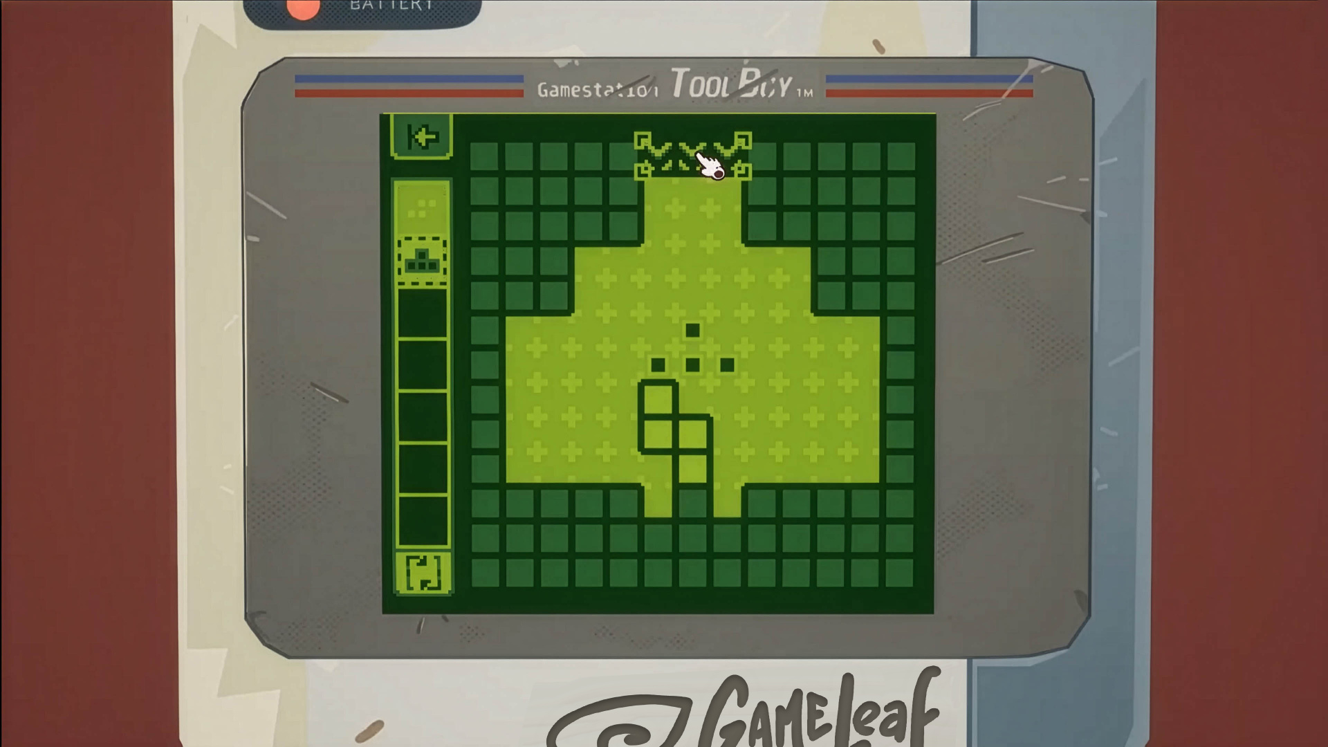 Écran Gameleaf : puzzle pixelisé vert